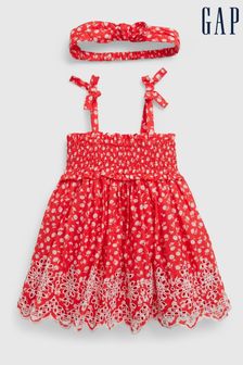 Set rochie cu încrețituri și ocheți Gap - Bebeluș (K60649) | 203 LEI