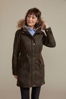 Hinter + Hobart Brown Stirling Womens Waxed Cotton Parka (K61007) | €108