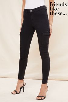 Friends Like These Distressed Black High Waisted Jeggings (K61490) | $39