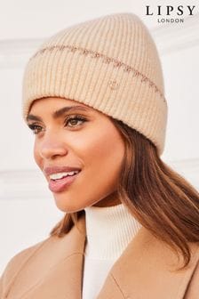 Lipsy Cream Super Soft Contrast Beanie Hat (K61525) | €12