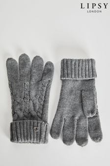 Lipsy Grey Cosy Cable Gloves (K61916) | INR 1,260