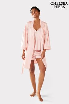 Chelsea Peers Pink Satin Lace Trim Dressing Gown (K61957) | $106