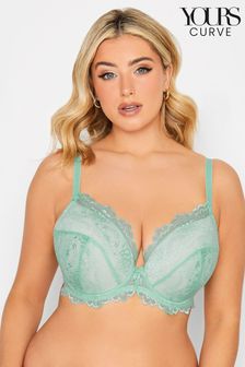 Yours Curve Green Pretty Lace Padded Bra (K62125) | €18