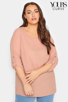 Yours Curve Neutral Tab Sleeve Blouse (K62323) | €39