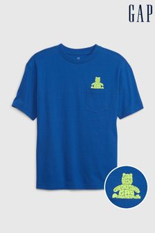 Gap Blue Brannan Bear Graphic Short Sleeve Pocket T-Shirt (K62369) | €3.50