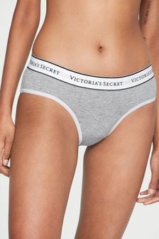 Серо-серый - Трусы с заниженной талией и логотипом Victoria's Secret (K62378) | €12