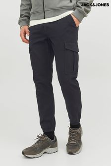 JACK & JONES Black Cuffed Cargo Trouser (K62700) | $60