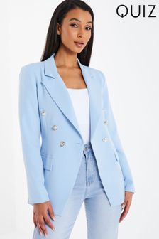 Quiz Light Blue Woven 6 Button Tailored Blazer (K62928) | 30 €