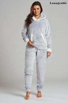 Loungeable Grey Snow Tipped Hooded Ears Twosie (K63737) | LEI 203