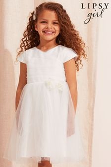 Lipsy Ivory Mini Tulle Occasion Dress (K63808) | $75 - $81