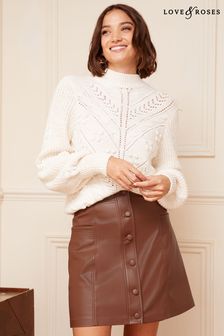 Laura Whitmore X Love & Roses Camel Faux Leather Mini Skirt (K64472) | kr519
