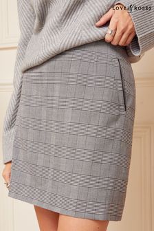 Love & Roses Grey Tailored Mini Skirt (K64545) | €57