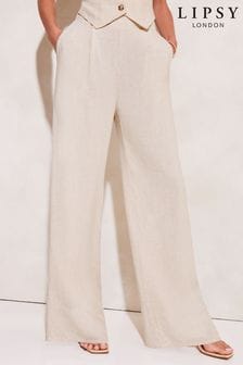 Lipsy Cream Wide Leg Tailored Trousers (K64564) | €26