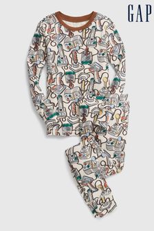 Gap Brown Organic Cotton Gamer Long Sleeve Pyjama Set (K64600) | €15