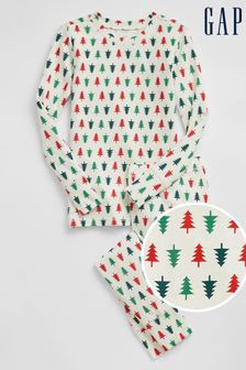 Gap White Christmas Tree Print Kids Pyjamas (K64608) | €13.50