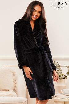 Lipsy Black Shawl Collar Super Soft Dressing Gown (K64993) | 56 €