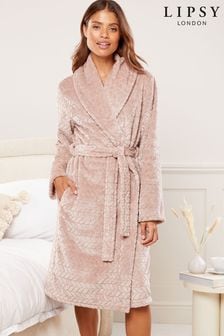 Lipsy Neutral Textured Supersoft Dressing Gown (K65011) | 17,520 Ft