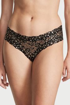 Black Twinkling Stars Foil Print - Spodnjice Victoria's Secret Lacie Cheeky (K65205) | €10