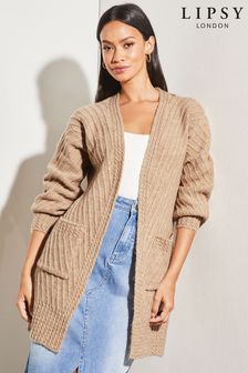 Lipsy Camel Petite Mixed Cable Knit Cardigan (K65373) | 29 €