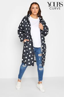 Yours Curve Blue Luxury Printed Front Pocket Raincoat (K65579) | 74 €