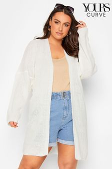 Yours Curve White Pointelle Cardigan (K65586) | €15