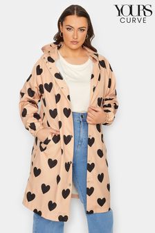 Yours Curve Pink Luxury Printed Front Pocket Raincoat (K65595) | 74 €