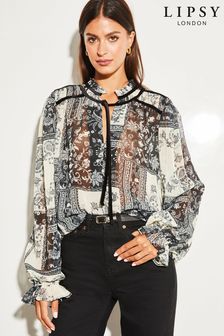 Блузка с длинными рукавами и завязкой Lipsy (K65672) | €27