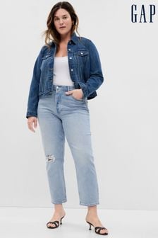 Gap Blue High Waisted Ripped Straight Jeans (K65712) | €74