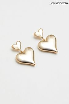 Jon Richard Gold Double Heart Statement Earrings (K65867) | kr460