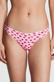 Victoria's Secret PINK Pink Bubble Heart Print Rib Cotton Thong Knickers (K66171) | €14