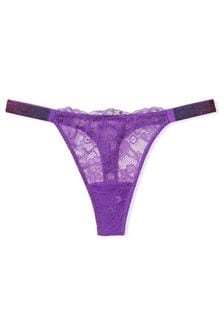 Victoria's Secret Violetta Purple Lace Thong Shine Strap Knickers (K66205) | kr260