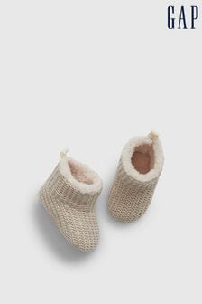 Gap Cream Sherpa-Lined Knit Booties (K66233) | €32