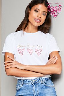 ホワイト - Wear It With Love Boyfriend T-shirt - レディース (K66962) | ￥3,170