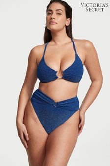 Victoria's Secret Diver Blue High Waisted Shimmer Swim Bikini Bottom (K67281) | kr376