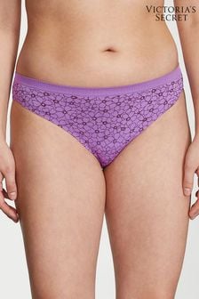 Vijoličen raj cvetlični oris - Brezšivne bikini spodnjice Victoria's Secret (K67635) | €10