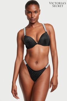 Victoria's Secret Nero Black Thong Shine Strap Swim Bikini Bottom (K67656) | kr530