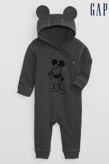 Gap Black Disney Mickey Mouse Zip Hooded All In One - Baby (Newborn - 24mths) (K68027) | kr550