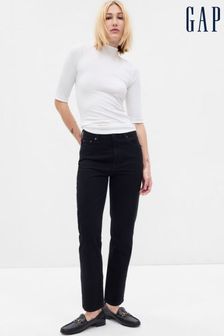 Schwarz - Gap Cheeky-Straight-Jeans mit hohem Bund (K68185) | 94 €