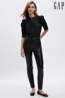 Черно-серебристые - Gap непромокаемая блузка с короткими пышными рукавами (K68189) | €55