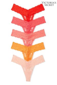 Rouge/Rose/Orange - Lot de culottes Victoria’s Secret en dentelle (K68502) | €32