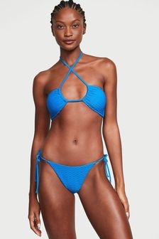 Victoria's Secret Shocking Blue Fishnet Tie Side High Leg Swim Bikini Bottom (K68532) | €36