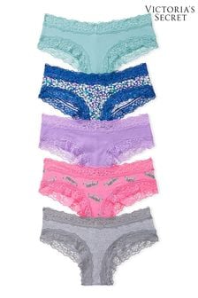 Modra/vijolična/roza/siva - Komplet več bombažnih spodnjic Victoria's Secret (K68554) | €31