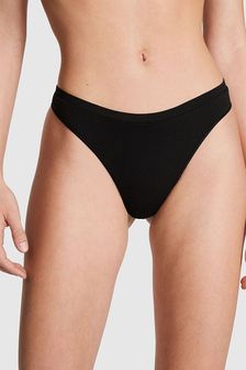 Pure Black - Victoria's Secret Pink Seamless Thong Knickers (K68973) | kr160