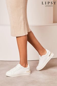 Lipsy White Low top Lace Up Metal Clip Trainer (K69209) | €54