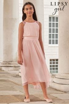 Lipsy Pink Embellished Strap Midi Occasion Dress (K69263) | R878 - R1,061