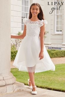 Lipsy Ivory Lace Bodice Occasion Dress (5-16yrs) (K69265) | €78 - €89