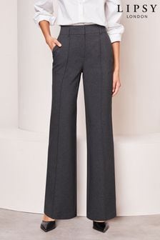 Siva - Lipsy elegantne pletene hlače s širokimi hlačnicami (K69419) | €39