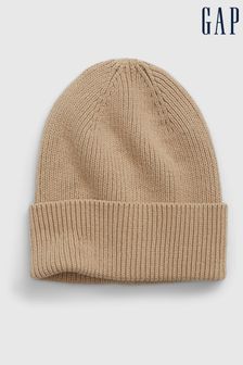 Beżowy - Prążkowana czapka beanie dla dorosłych Gap z bawełny organicznej dla dorosłych (K70001) | 75 zł