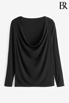 Negro - Blusa con cuello vuelto en mezcla de lana Aleah de Banana Republic (K70012) | 92 €