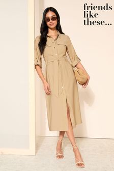 Friends Like These Roll Sleeve Utility Tailored Dress